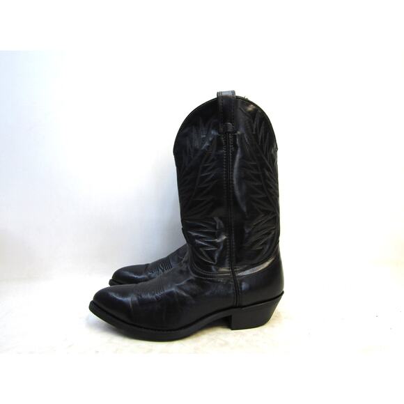 Laredo Mens Size 9.5 EE Black Leather Cowboy Western Boots main image 7